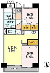 プライムハイツ南花田 2LDKの間取図画像