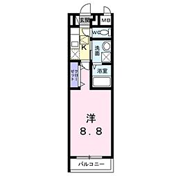 ブレーメンハウス 1Kの間取図画像