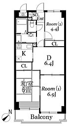 エルシー弐番館 1階3DKの間取り