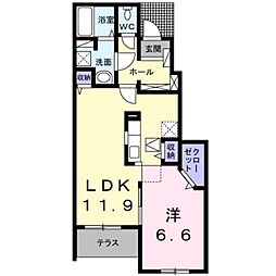 イルミナール 1LDKの間取図画像