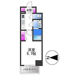 ファーストフィオーレ大阪城イースト 1Kの間取図画像