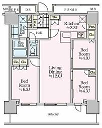 ザ・タワー十条 3LDKの間取図画像