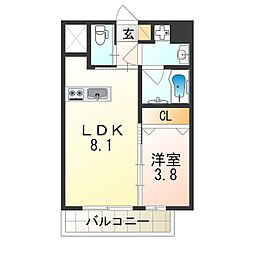 エステート御幣島 1LDKの間取図画像