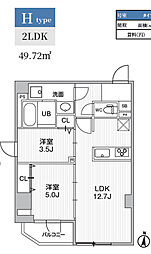 S-RESIDENCE亀戸balm 2LDKの間取図画像
