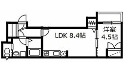 エクセル聖蹟桜ヶ丘 1階1LDKの間取り