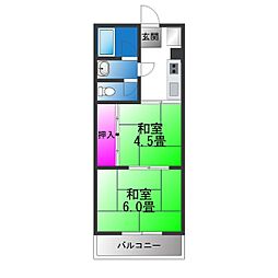南野マンション 3DKの間取図画像