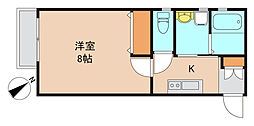 レベアス上本郷 1Kの間取図画像