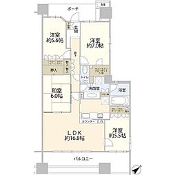 センターフォートG棟 4LDKの間取図画像