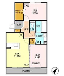 セルリアA 2LDKの間取図画像