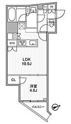 nido蔵前レジデンス 1LDKの間取図画像