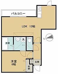 アメリカンリバティー小手指2 1LDKの間取図画像