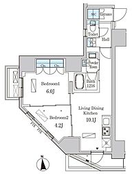 ライオンズフォーシア神田須田町 2LDKの間取図画像