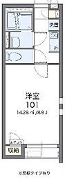 クレイノさんふらわー緑ケ丘 1Kの間取図画像