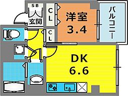 グランヴィータ 1DKの間取図画像