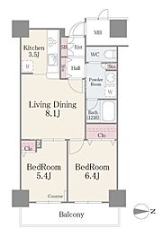 イーストコア曳舟一番館 2LDKの間取図画像
