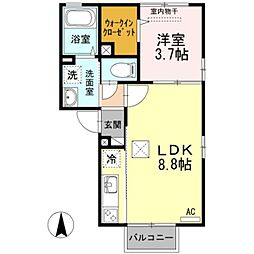 シャルマンライフ 1LDKの間取図画像