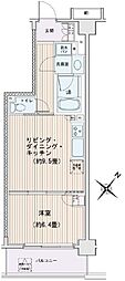 エスティメゾン豊洲レジデンス 2階1LDKの間取り