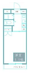 ハイタウン川崎 1Kの間取図画像