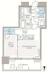 パークシティ中野ザタワーブリーズ 1LDKの間取図画像