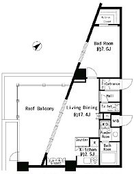 PARKROUGE赤坂檜町 1LDKの間取図画像