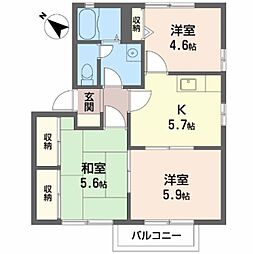 アネックス忠岡C 3Kの間取図画像
