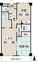 グレース川崎 2LDKの間取図画像