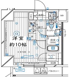 REGALIZ亀戸 4階1Kの間取り