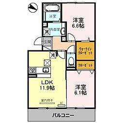 グランスタ花山 1LDKの間取図画像