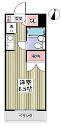 リュミエ本厚木 ワンルームの間取図画像