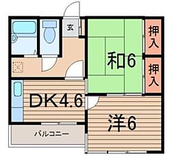 カサベルデ・セヒア 2DKの間取図画像