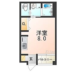 エヌエムトラントユイット ワンルームの間取図画像