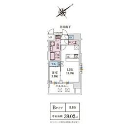 スプランディッド堺東DUE 1LDKの間取図画像