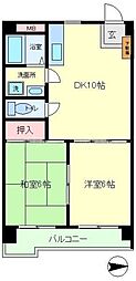モンターニュ国領 2DKの間取図画像