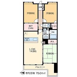 コスモ21ザ・ガーデンズフォート 3SLDKの間取図画像