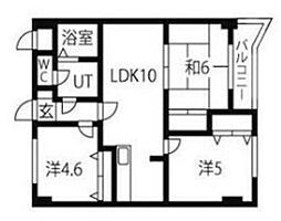 サンガーデンたかまつ 3LDKの間取図画像