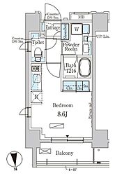 パークアクシス大森 ワンルームの間取図画像