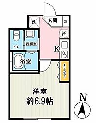 川口市芝4丁目アパート 1Kの間取図画像