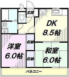 グリーンファミール 2DKの間取図画像