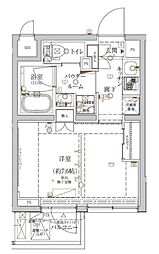 CRACIA新宿北 1Kの間取図画像