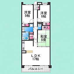 ソルプラーサ堺1番館 3LDKの間取図画像