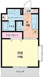 アルトポンテ 1Kの間取図画像