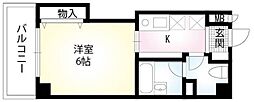 スマート津田沼ツインビルA 1Kの間取図画像