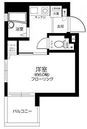 ロワール島津山南 1Kの間取図画像