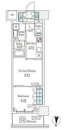 フロンティアレジデンス錦糸公園 1LDKの間取図画像