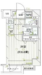 OLIO島津山 1Kの間取図画像