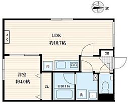 墨田区立川1丁目マンション 1LDKの間取図画像