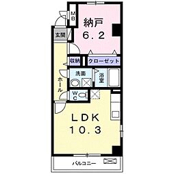 グレイスコート 1LDKの間取図画像