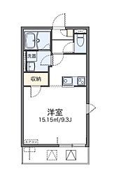 レオネクストグリーンウッド 1Kの間取図画像