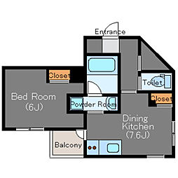 CasadoAmalia 1DKの間取図画像