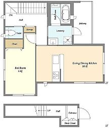 Grand Stamm 2階1LDKの間取り